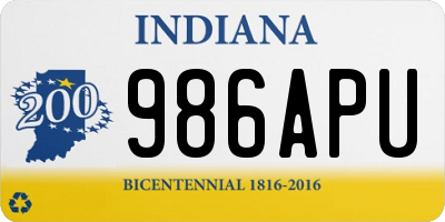 IN license plate 986APU