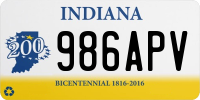 IN license plate 986APV