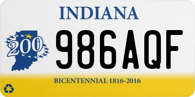 IN license plate 986AQF