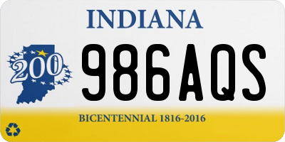 IN license plate 986AQS