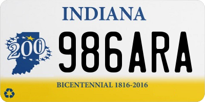 IN license plate 986ARA