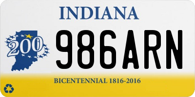 IN license plate 986ARN