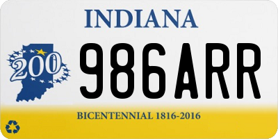 IN license plate 986ARR