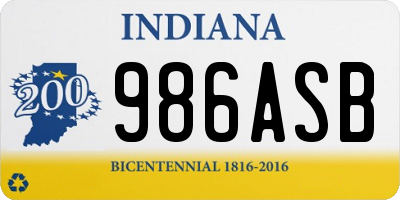 IN license plate 986ASB