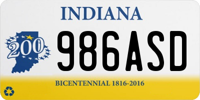 IN license plate 986ASD