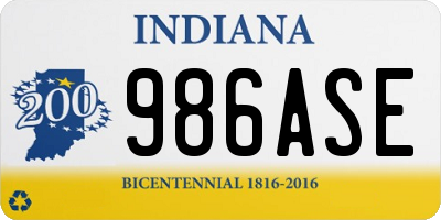 IN license plate 986ASE