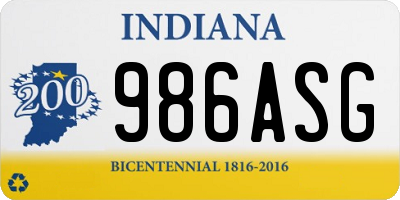 IN license plate 986ASG