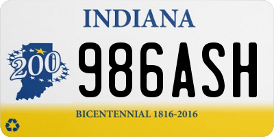 IN license plate 986ASH
