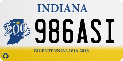 IN license plate 986ASI