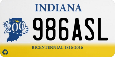 IN license plate 986ASL