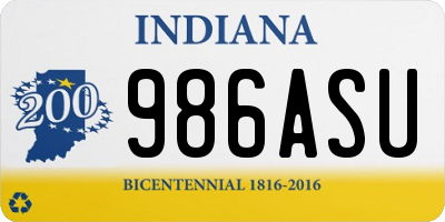 IN license plate 986ASU
