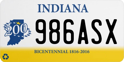 IN license plate 986ASX