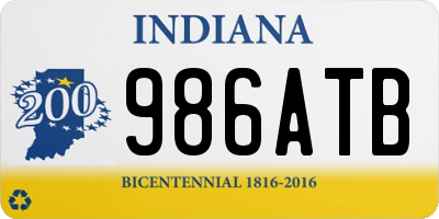 IN license plate 986ATB