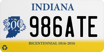 IN license plate 986ATE
