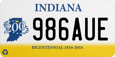 IN license plate 986AUE