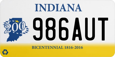 IN license plate 986AUT