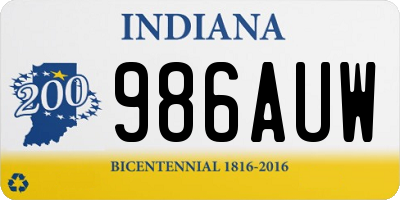 IN license plate 986AUW