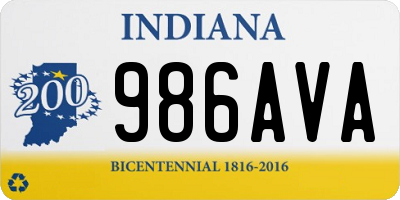 IN license plate 986AVA