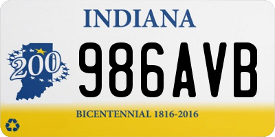 IN license plate 986AVB