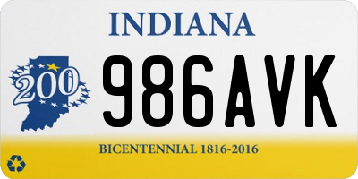 IN license plate 986AVK