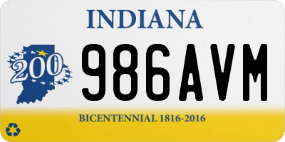 IN license plate 986AVM