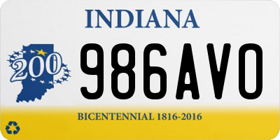 IN license plate 986AVO