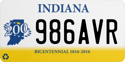 IN license plate 986AVR