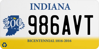 IN license plate 986AVT