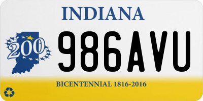 IN license plate 986AVU