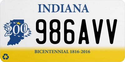 IN license plate 986AVV