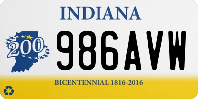 IN license plate 986AVW