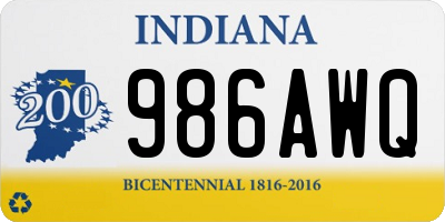 IN license plate 986AWQ