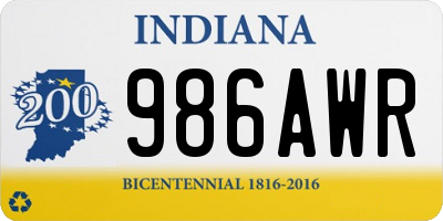 IN license plate 986AWR