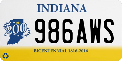 IN license plate 986AWS