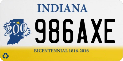 IN license plate 986AXE