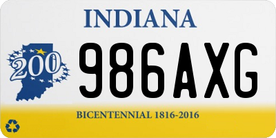 IN license plate 986AXG