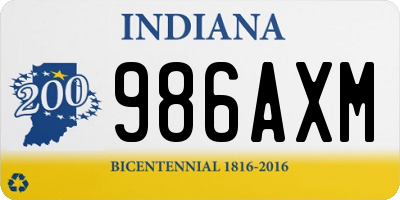 IN license plate 986AXM