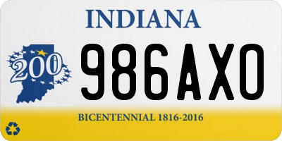 IN license plate 986AXO