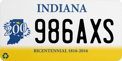 IN license plate 986AXS