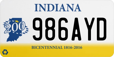 IN license plate 986AYD