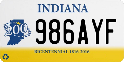 IN license plate 986AYF