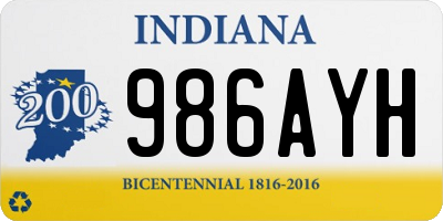 IN license plate 986AYH