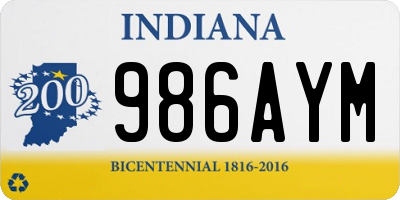 IN license plate 986AYM