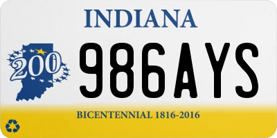 IN license plate 986AYS