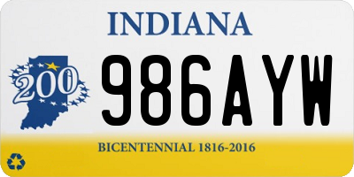 IN license plate 986AYW
