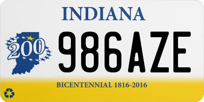 IN license plate 986AZE