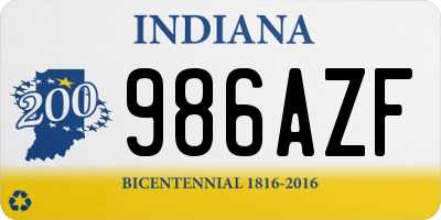 IN license plate 986AZF