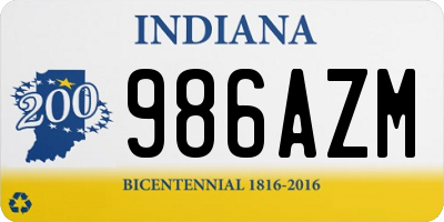 IN license plate 986AZM