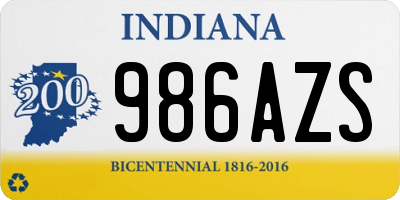 IN license plate 986AZS