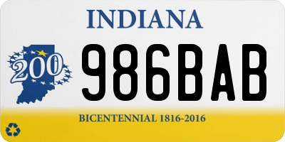 IN license plate 986BAB